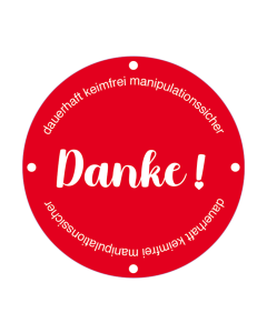 Meto étiquettes d'inviolabilité MetoSecure "Danke" 50mm ronde
