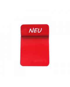 PVC-Karten Reiter rot "NEU" klein