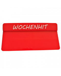 PVC-Karten Reiter rot "WOCHENHIT" gross