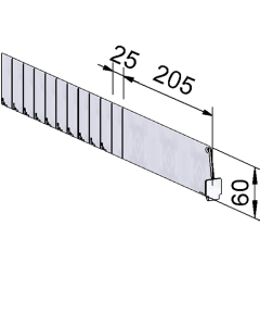 Fachteiler Vario D060, mit vorderer Fixierung, 205-480 mm