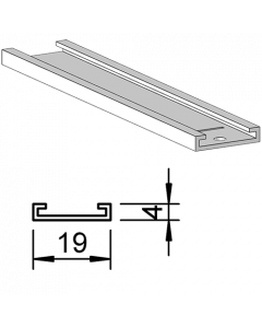 Führungsleitprofil F001, für Warenvorschübe mit Breite 15 mm, Länge 285 mm