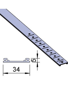 Rail glissant de guidage Vario F003, pour poussoirs, longueur 183-333 mm